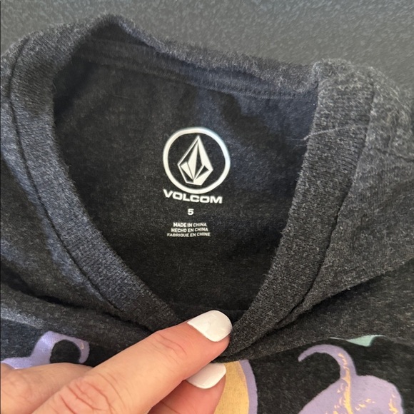 Volcom Black and Purple Short Sleeve Tee with Graphic Design - Picture 2 of 2